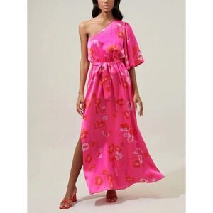 open lace back dress Helena Spaghetti Strap Floral Maxi Dress S